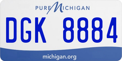 MI license plate DGK8884