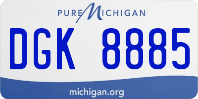 MI license plate DGK8885