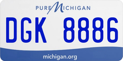 MI license plate DGK8886