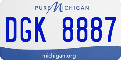 MI license plate DGK8887