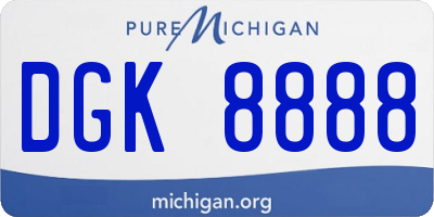 MI license plate DGK8888