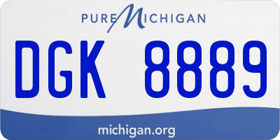 MI license plate DGK8889