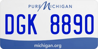 MI license plate DGK8890
