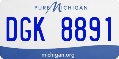 MI license plate DGK8891