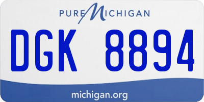 MI license plate DGK8894