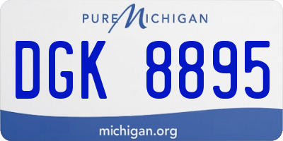 MI license plate DGK8895