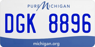 MI license plate DGK8896