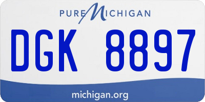 MI license plate DGK8897