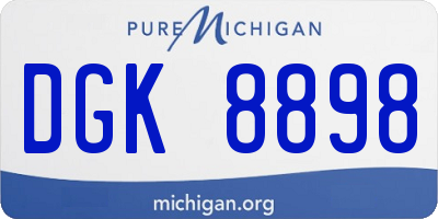 MI license plate DGK8898