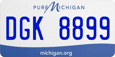 MI license plate DGK8899