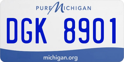 MI license plate DGK8901