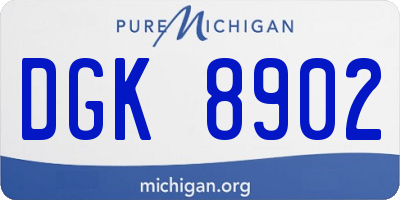 MI license plate DGK8902