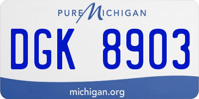 MI license plate DGK8903