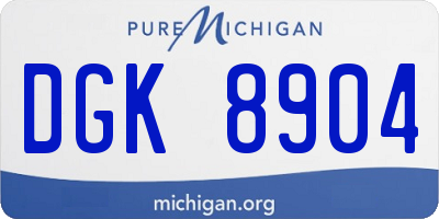 MI license plate DGK8904