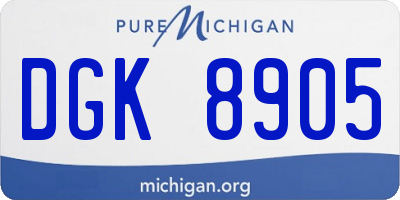MI license plate DGK8905