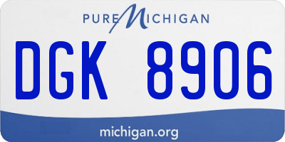 MI license plate DGK8906