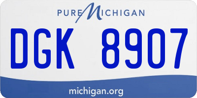 MI license plate DGK8907