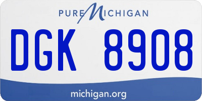 MI license plate DGK8908