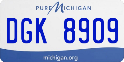 MI license plate DGK8909