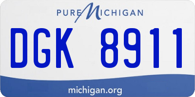 MI license plate DGK8911