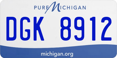 MI license plate DGK8912