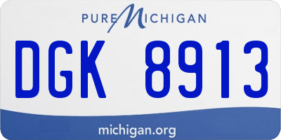 MI license plate DGK8913