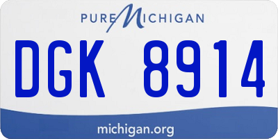 MI license plate DGK8914