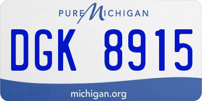MI license plate DGK8915