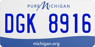 MI license plate DGK8916