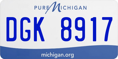 MI license plate DGK8917