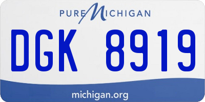 MI license plate DGK8919