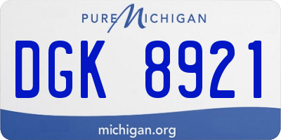 MI license plate DGK8921