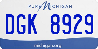 MI license plate DGK8929