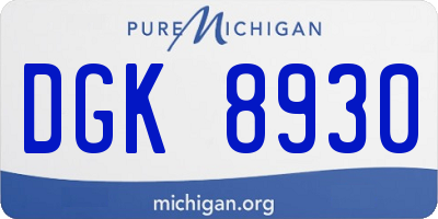 MI license plate DGK8930