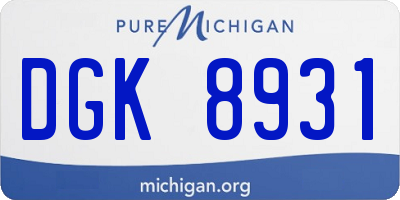 MI license plate DGK8931