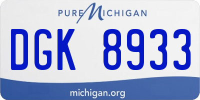 MI license plate DGK8933