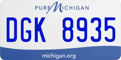 MI license plate DGK8935
