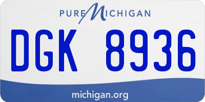 MI license plate DGK8936