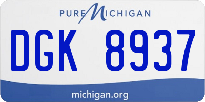 MI license plate DGK8937
