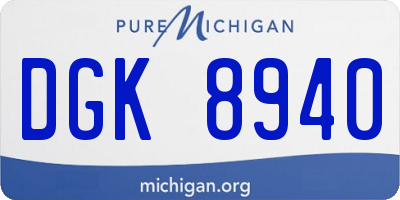 MI license plate DGK8940
