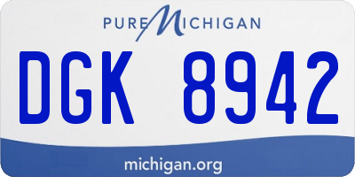 MI license plate DGK8942