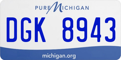 MI license plate DGK8943