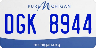 MI license plate DGK8944