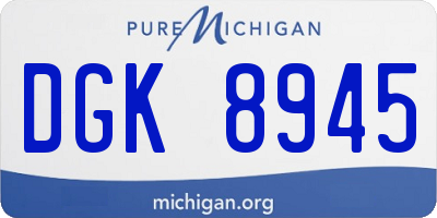 MI license plate DGK8945