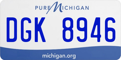 MI license plate DGK8946