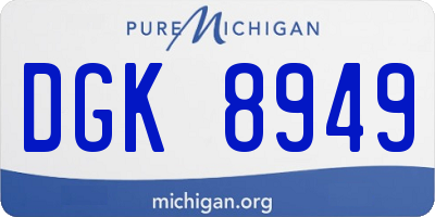 MI license plate DGK8949