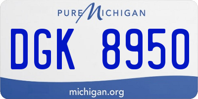 MI license plate DGK8950