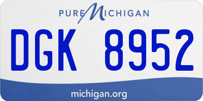 MI license plate DGK8952