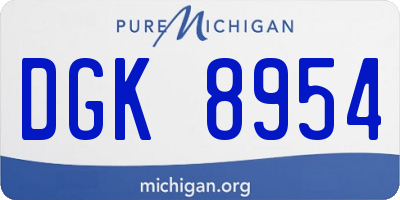 MI license plate DGK8954
