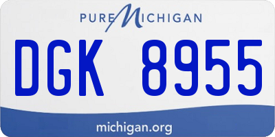 MI license plate DGK8955